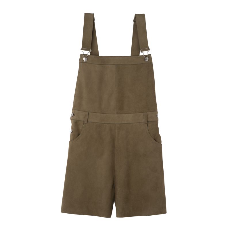 Olive Longchamp Leather Women Jumpsuit | Ksa-980LHGPAY