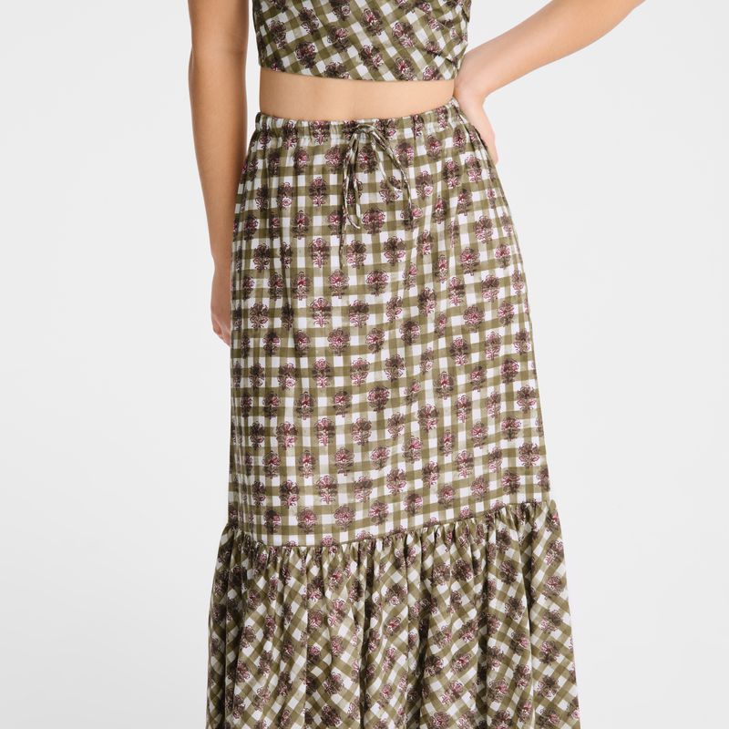 Olive Longchamp Long Women Skirts | Ksa-350YNZPFX