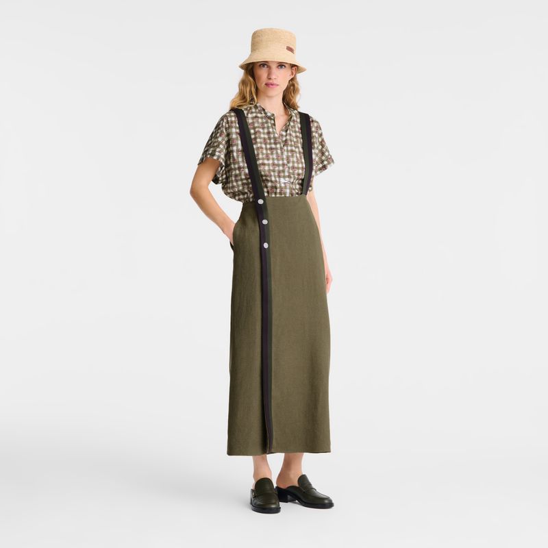 Olive Longchamp Midi Women Skirts | Ksa-168XVAZCU