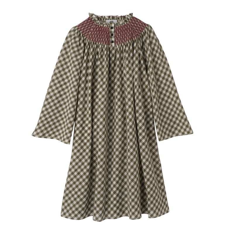Olive Longchamp Vichy Jacquard Women Dress | Ksa-972JWMYRS