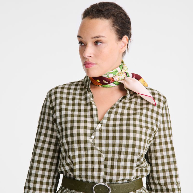 Olive Longchamp Vichy Jacquard Women Dress | Ksa-736NZHSQL