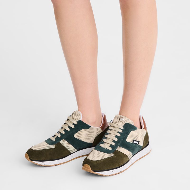 Olive / Blue Longchamp Le Pliage Green Women Sneakers | Ksa-657XPJBQY