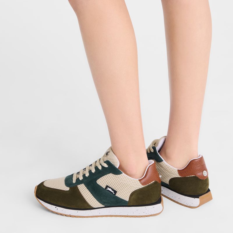 Olive / Blue Longchamp Le Pliage Green Women Sneakers | Ksa-657XPJBQY