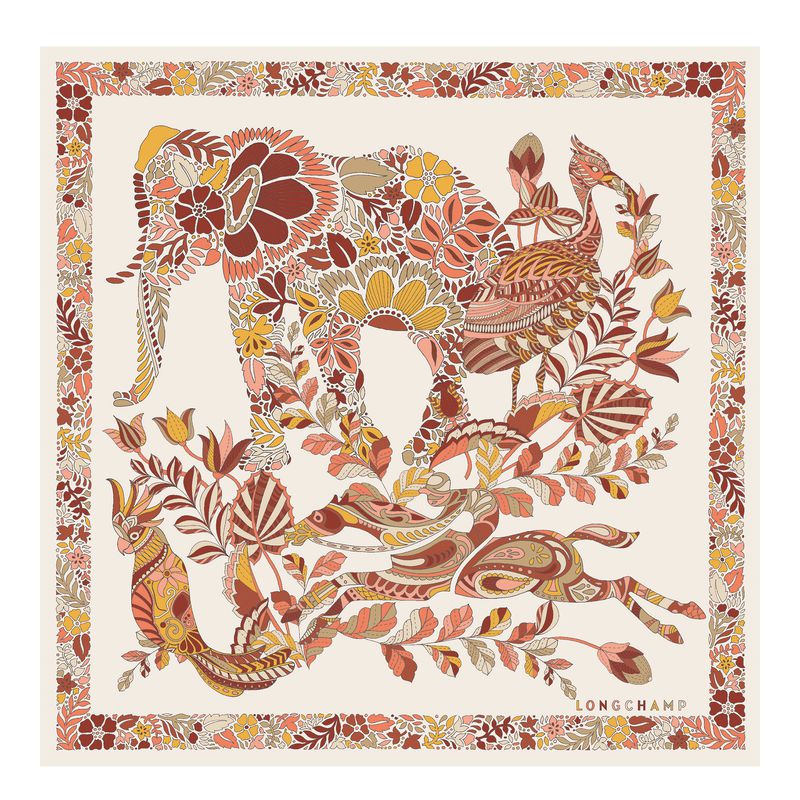 Orange Longchamp Forêt 50 Women Scarf | Ksa-170JFCTSM
