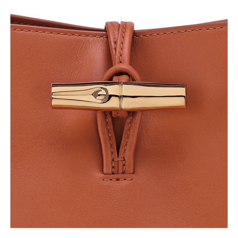 Orange / Cream Longchamp Le Roseau M Women Hobo Bag | Ksa-693GVBKRI