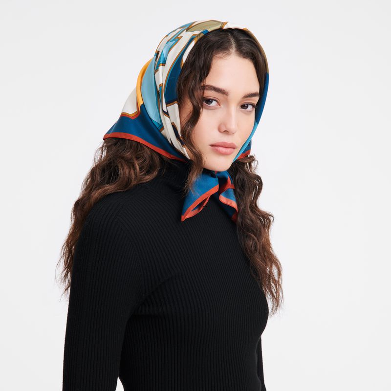 Peacock Longchamp University 70 Women Scarf | Ksa-453FMKCWB