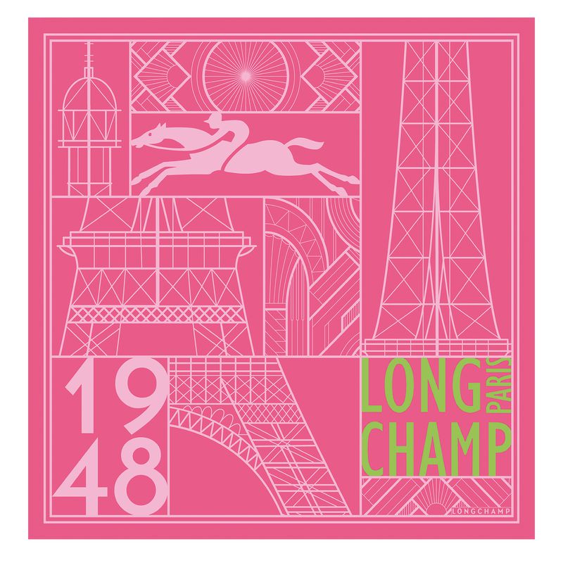 Pink Longchamp Eiffel Tower 1948 50 Women Scarf | Ksa-842CDZSEQ