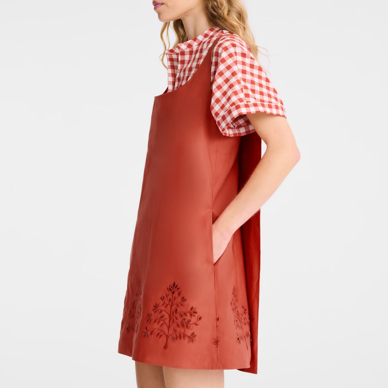 Pink Longchamp Embroidered Canvas Women Dress | Ksa-859FMWXAQ