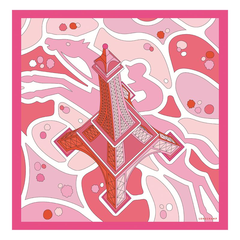 Pink Longchamp Equestrian Tower 70 Women Scarf | Ksa-032RFTPGC