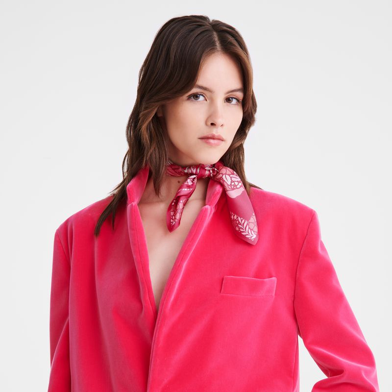 Pink Longchamp Forêt 50 Women Scarf | Ksa-021ZAQTCK