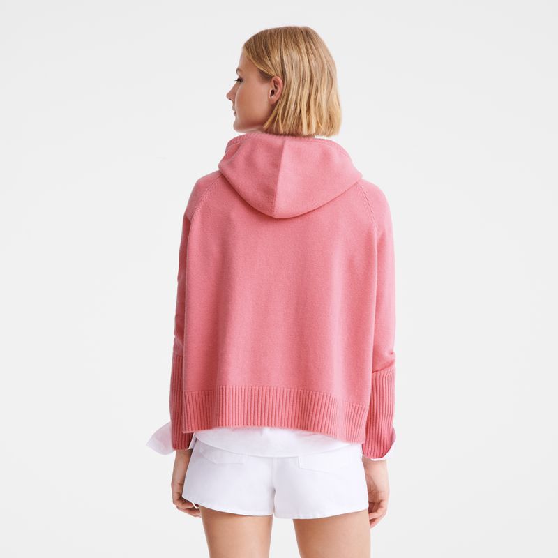 Pink Longchamp Hoodie Women Jumper | Ksa-842RHEUZC