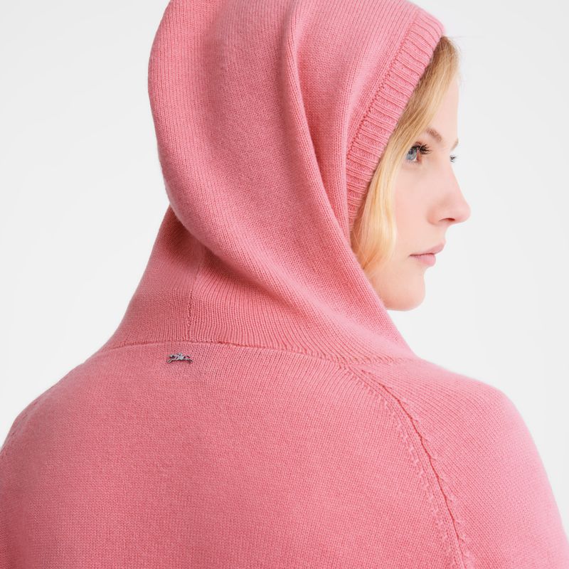 Pink Longchamp Hoodie Women Jumper | Ksa-842RHEUZC