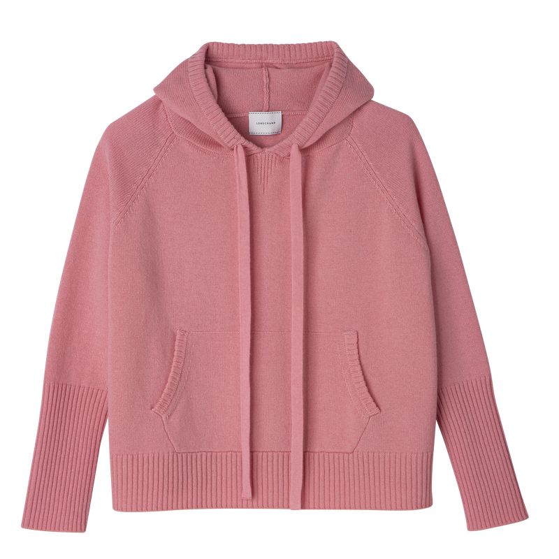Pink Longchamp Hoodie Women Jumper | Ksa-842RHEUZC