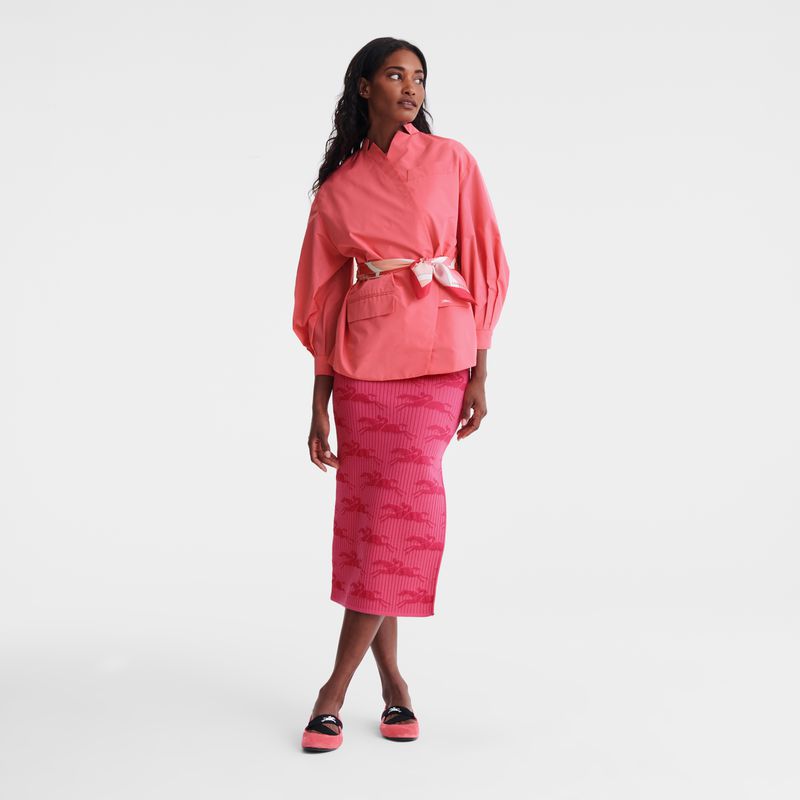 Pink Longchamp Kimono Women Jacket | Ksa-709ORNKFA