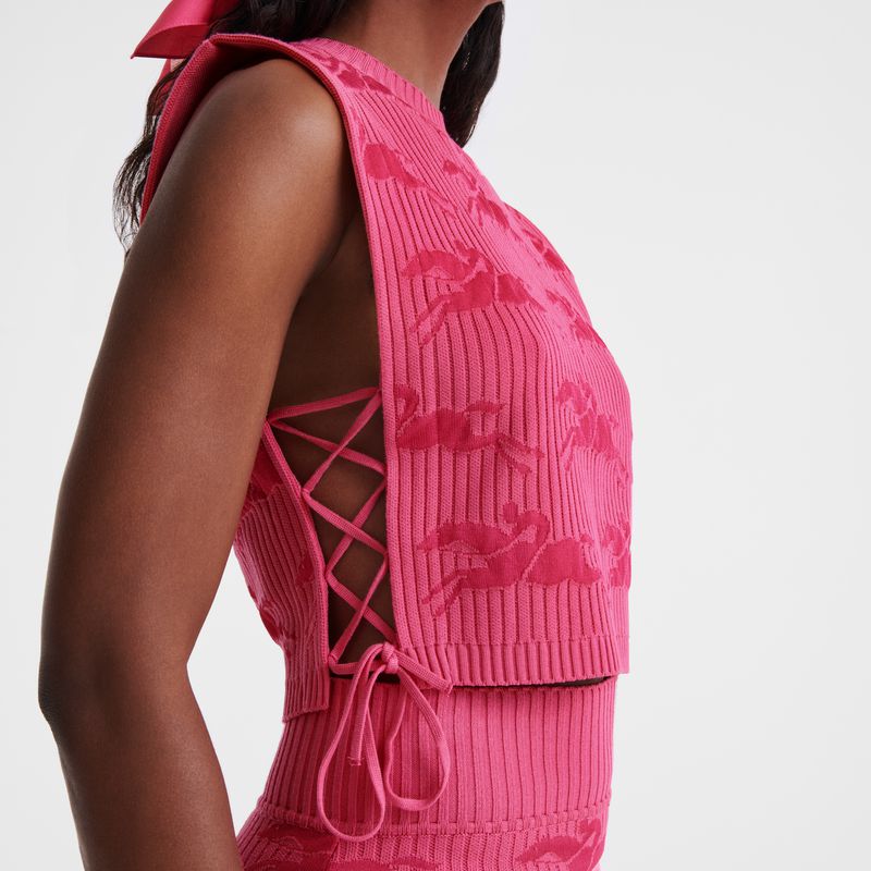 Pink Longchamp Knit Women Top | Ksa-496QHXZOK