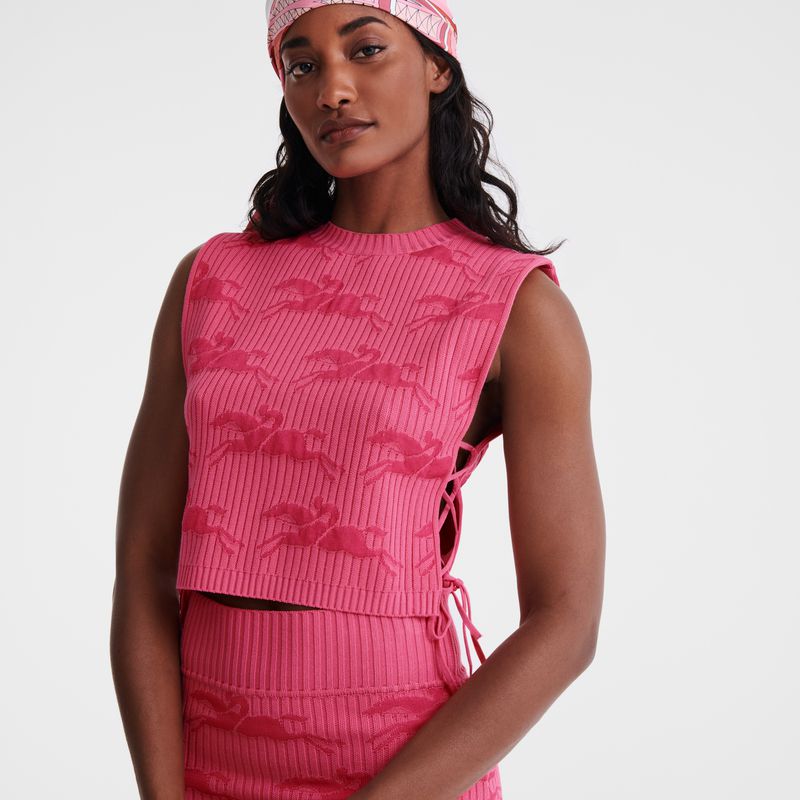 Pink Longchamp Knit Women Top | Ksa-496QHXZOK