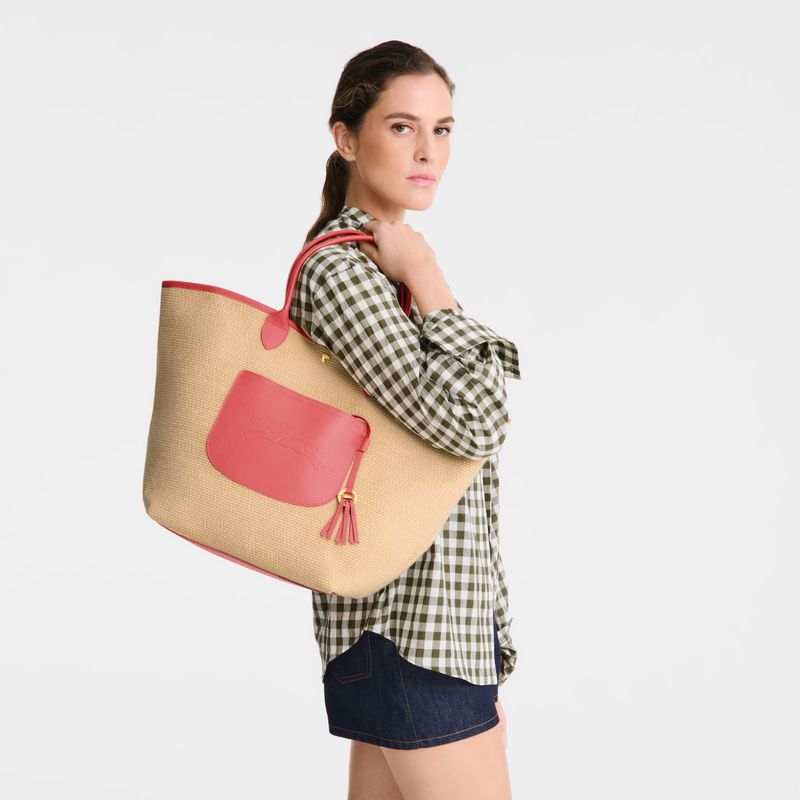 Pink Longchamp Le Pliage Collection L Basket Women Tote Bag | Ksa-307LHMYCR