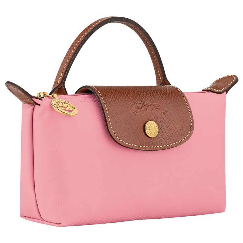 Pink Longchamp Le Pliage Original With Handle Men Pouch | Ksa-185IAPQMW