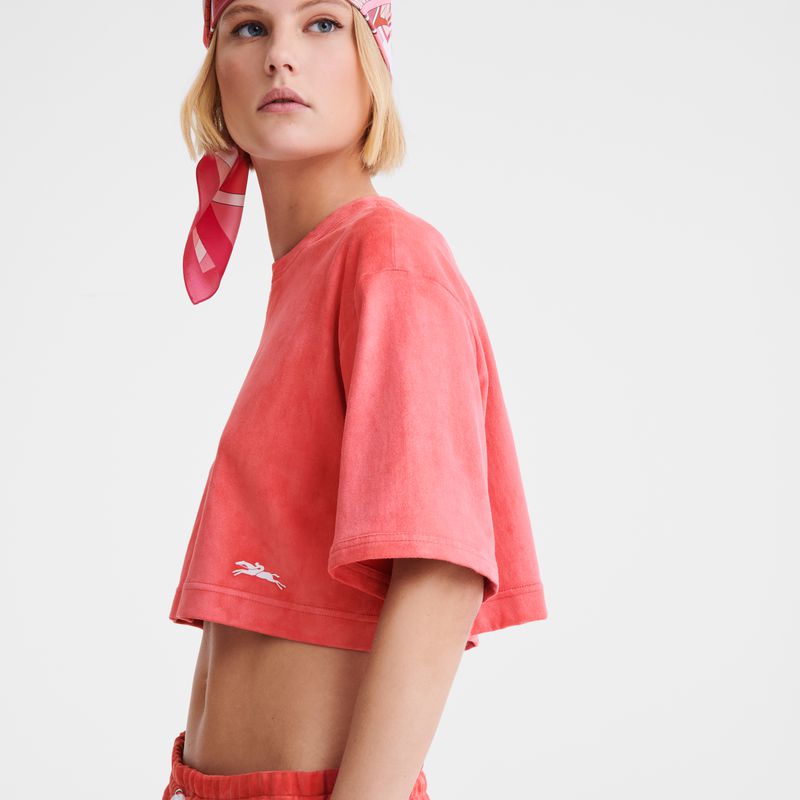 Pink Longchamp Leather Crop Women Top | Ksa-728OQEJPU