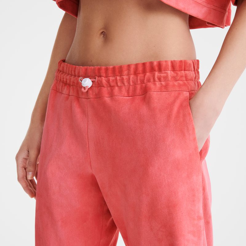 Pink Longchamp Leather Straight Women Pants | Ksa-139QPKFOT
