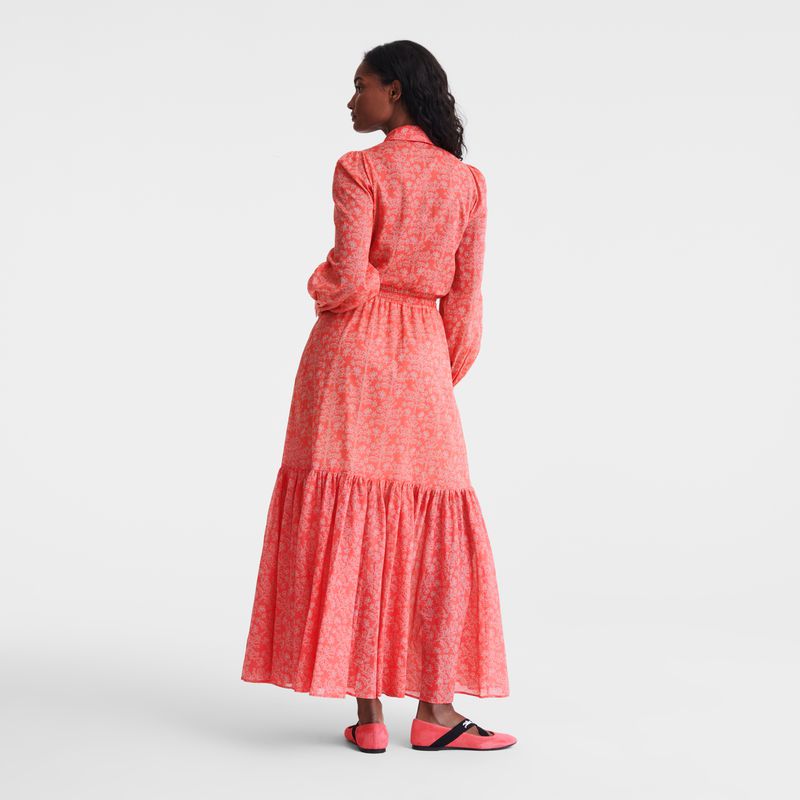 Pink Longchamp Long Women Dress | Ksa-678HVWYCR