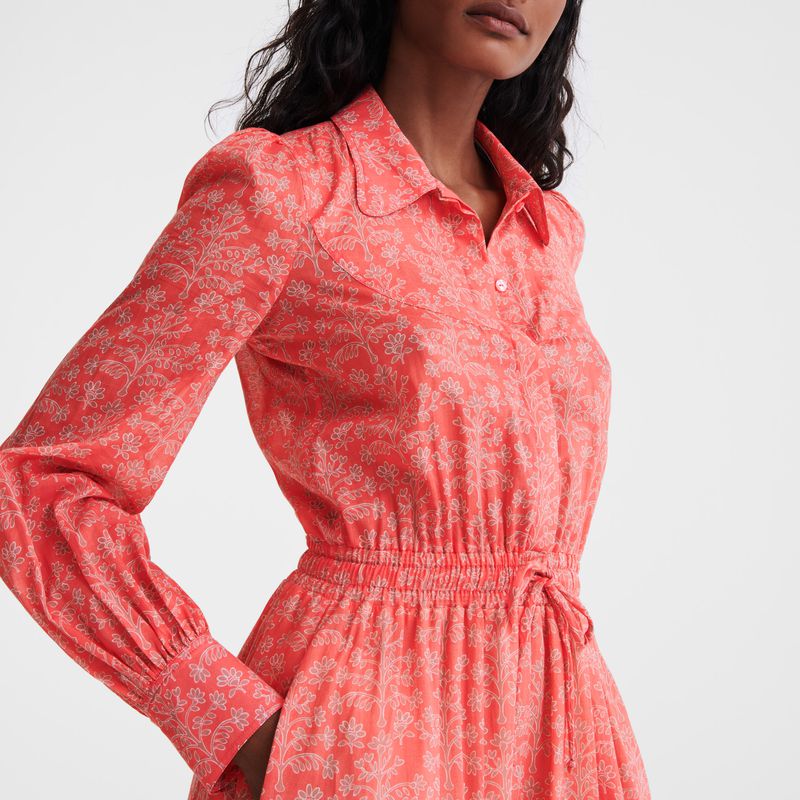 Pink Longchamp Long Women Dress | Ksa-678HVWYCR