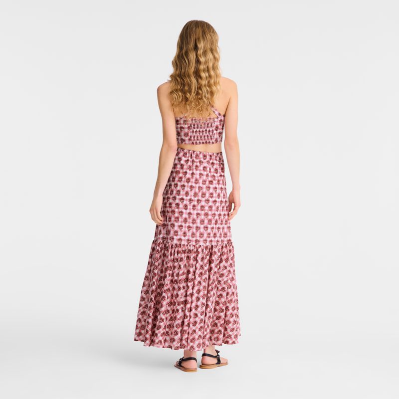 Pink Longchamp Long Women Skirts | Ksa-597SBYKQR
