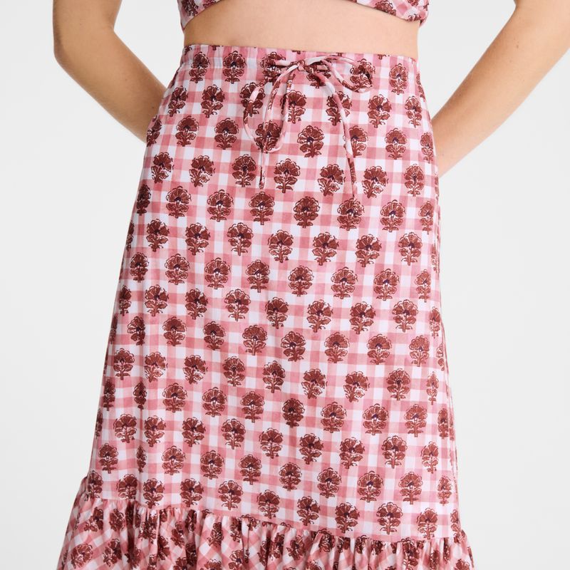 Pink Longchamp Long Women Skirts | Ksa-597SBYKQR