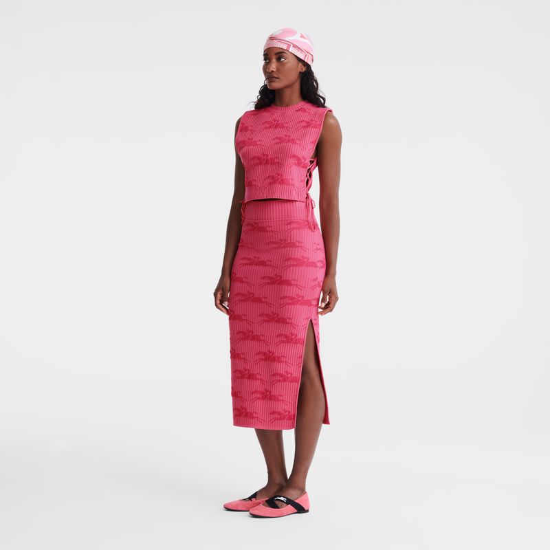 Pink Longchamp Midi Women Skirts | Ksa-356YMNCIW
