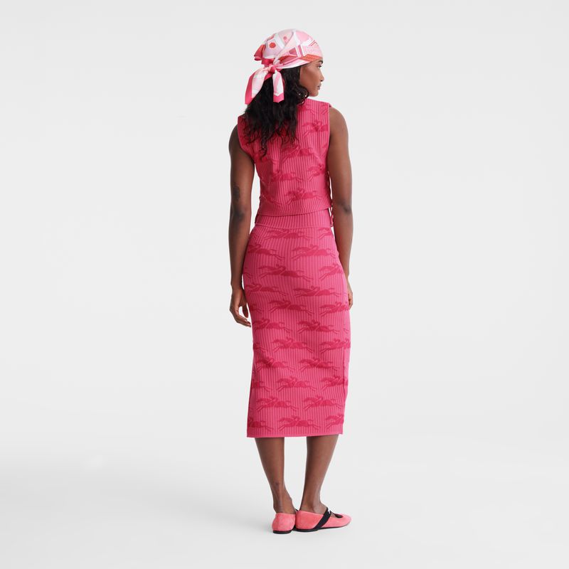 Pink Longchamp Midi Women Skirts | Ksa-356YMNCIW