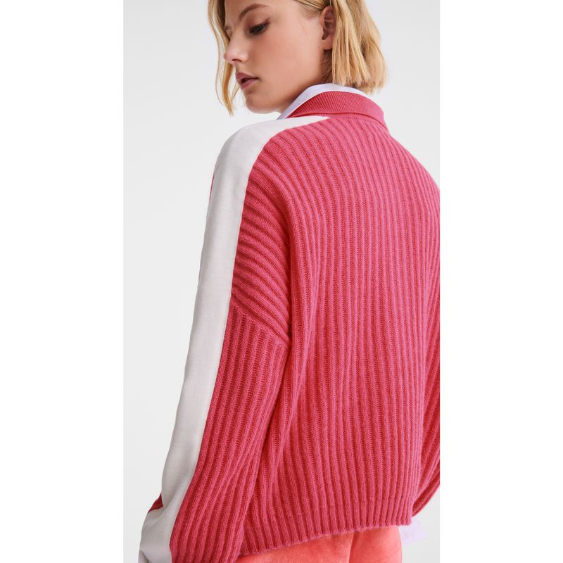 Pink Longchamp Polo Collar Women Jumper | Ksa-612UMILZQ