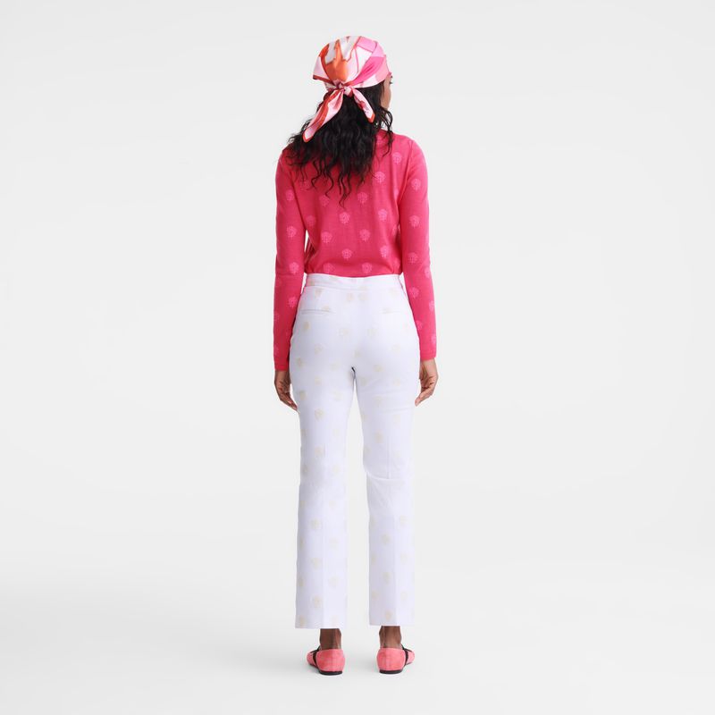 Pink Longchamp Round Neck Women Sweater | Ksa-304TMZUAY