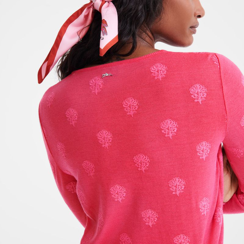 Pink Longchamp Round Neck Women Sweater | Ksa-304TMZUAY