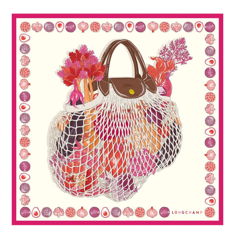 Pink Longchamp The Gourmet Mesh 70 Women Scarf | Ksa-156NRWPFA
