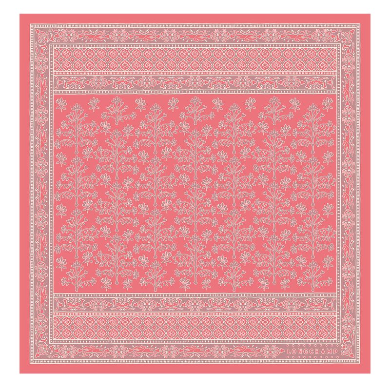 Pink Longchamp Tree Of Life 50 Women Scarf | Ksa-683GBPHQK