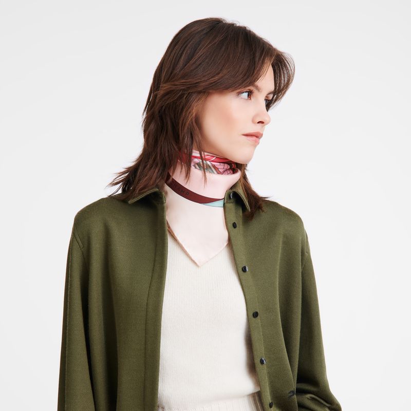 Pink Longchamp Tête De Cheval 90 Women Scarf | Ksa-657MCPDAR