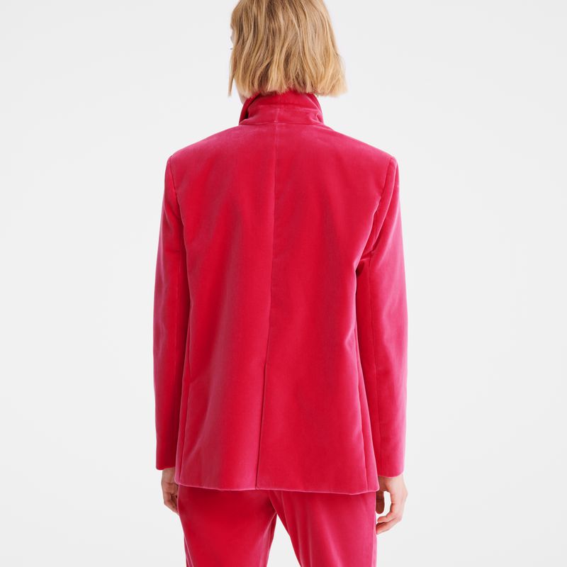 Pink Longchamp Velvet Women Jacket | Ksa-073SDWMTJ
