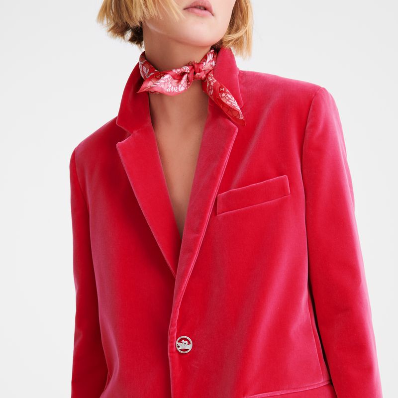Pink Longchamp Velvet Women Jacket | Ksa-073SDWMTJ