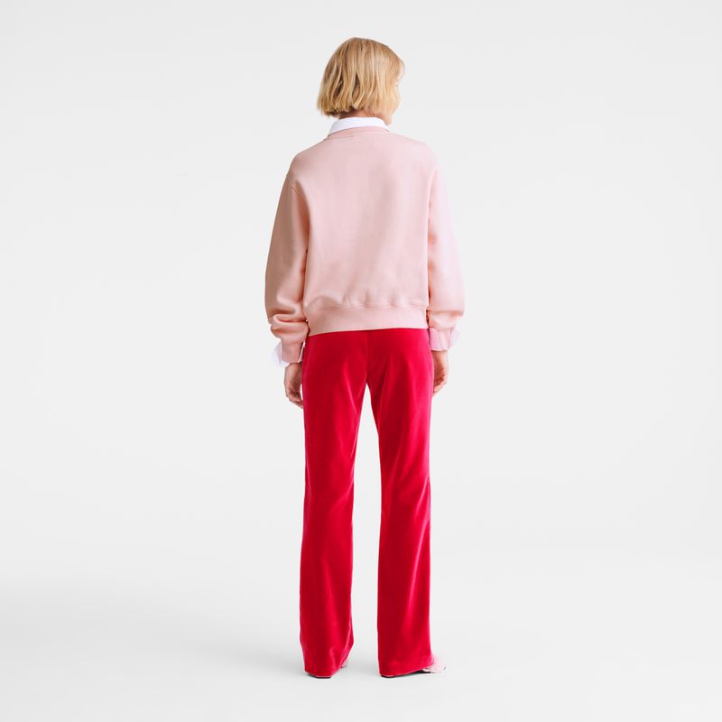 Pink Longchamp Velvet Women Pants | Ksa-527FJKCZT