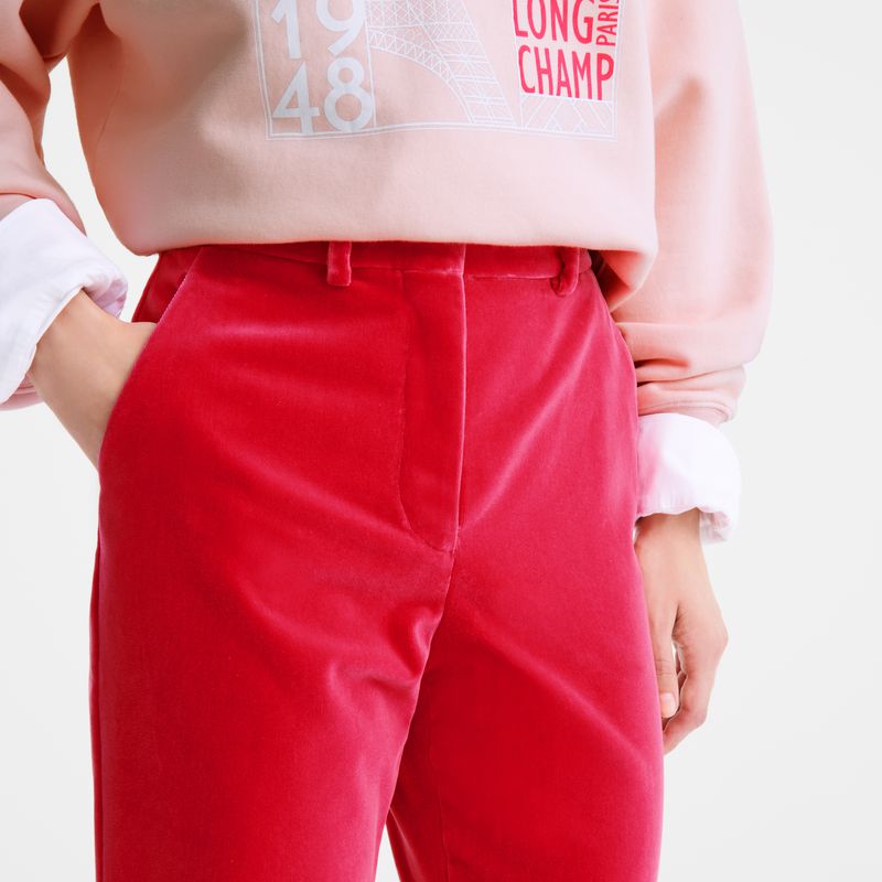 Pink Longchamp Velvet Women Pants | Ksa-527FJKCZT