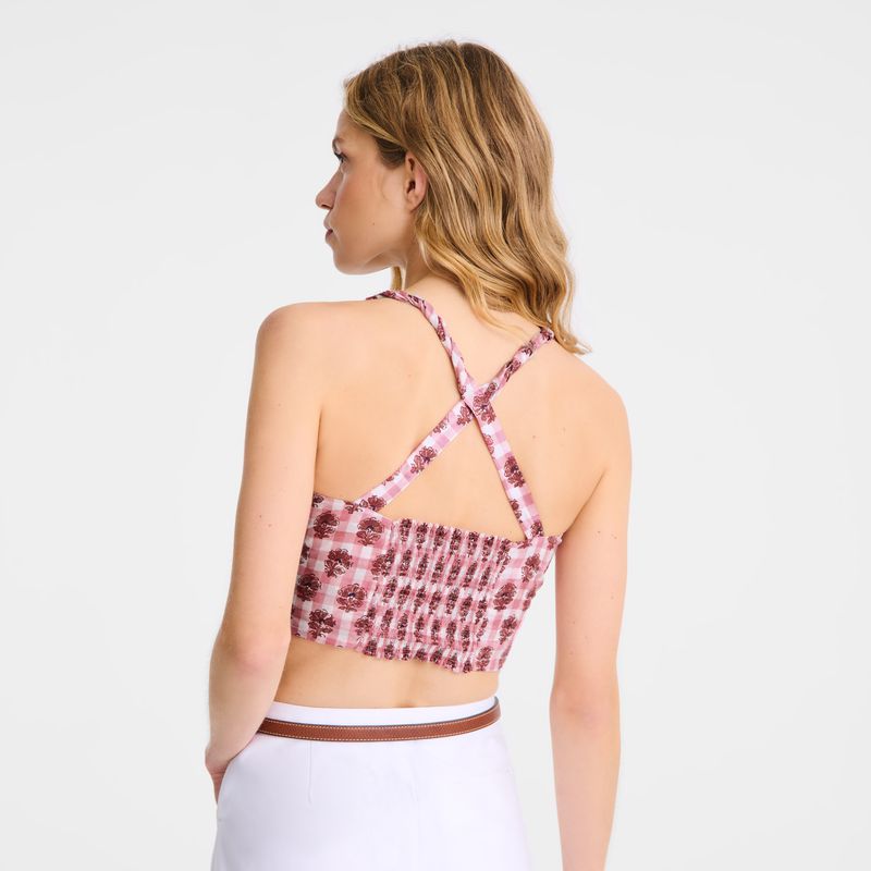 Pink Longchamp Vichy Print Veil Women Top | Ksa-527SDJEHK