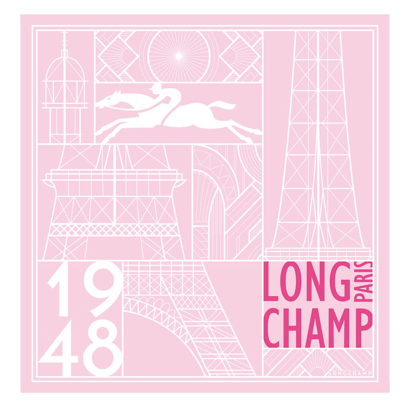 Pink / Multicolor Longchamp Eiffel Tower 1948 50 Women Scarf | Ksa-507BOACUJ