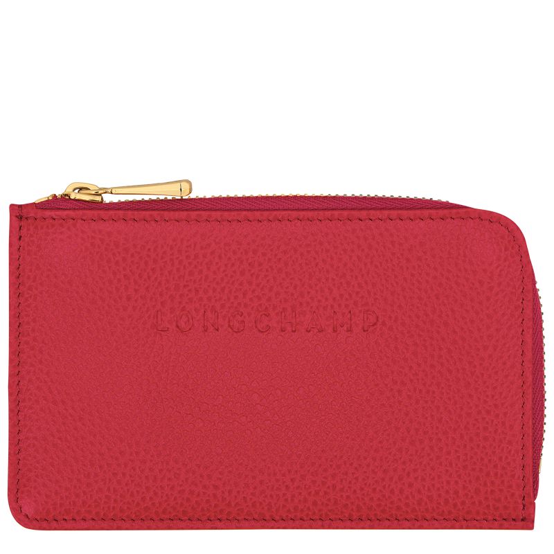 Red Longchamp Le Foulonné Men Card Holder | Ksa-961ZOAHMX