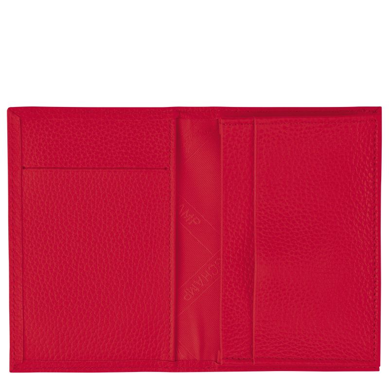 Red Longchamp Le Foulonné Women Card Holder | Ksa-504OJSEPG