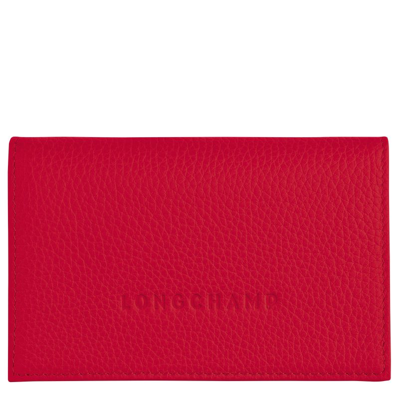 Red Longchamp Le Foulonné Women Card Holder | Ksa-504OJSEPG