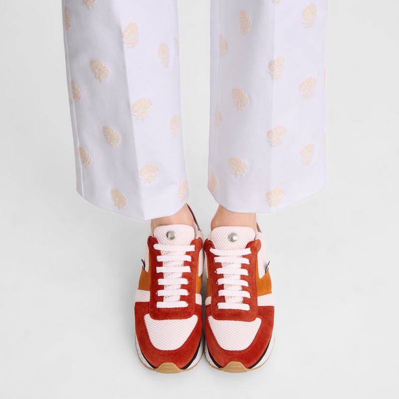 Red / Orange Longchamp Le Pliage Green Women Sneakers | Ksa-607TFJKCO