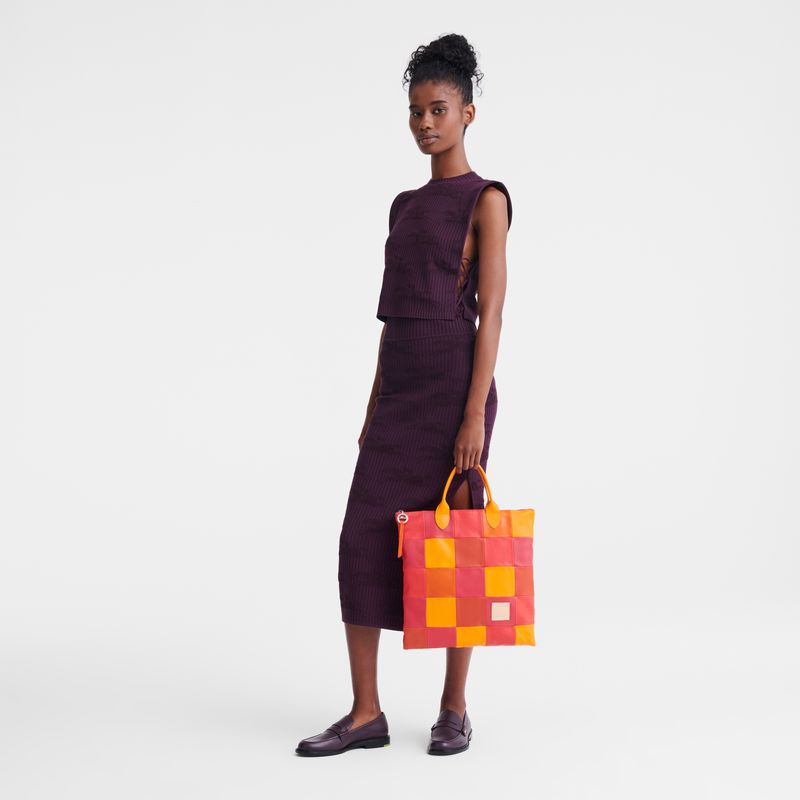 Red / Orange Longchamp Re-play L Women Handbag | Ksa-851FWDPZO
