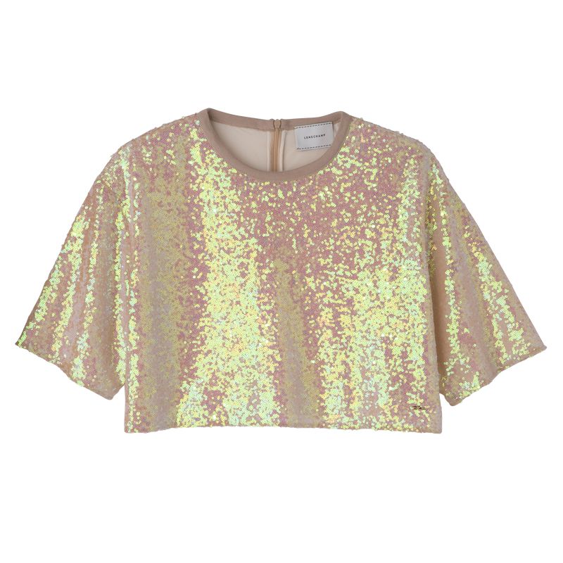 Rose Longchamp Crop Women Top | Ksa-358KCMLVD