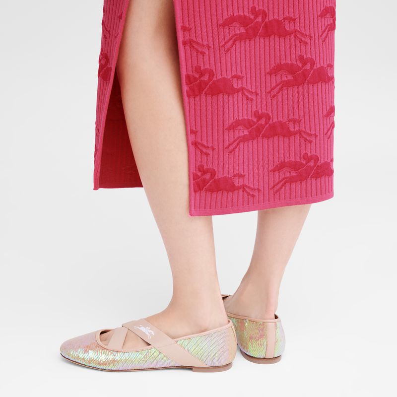 Rose Longchamp Energy Women Ballerinas | Ksa-945OZCBGY