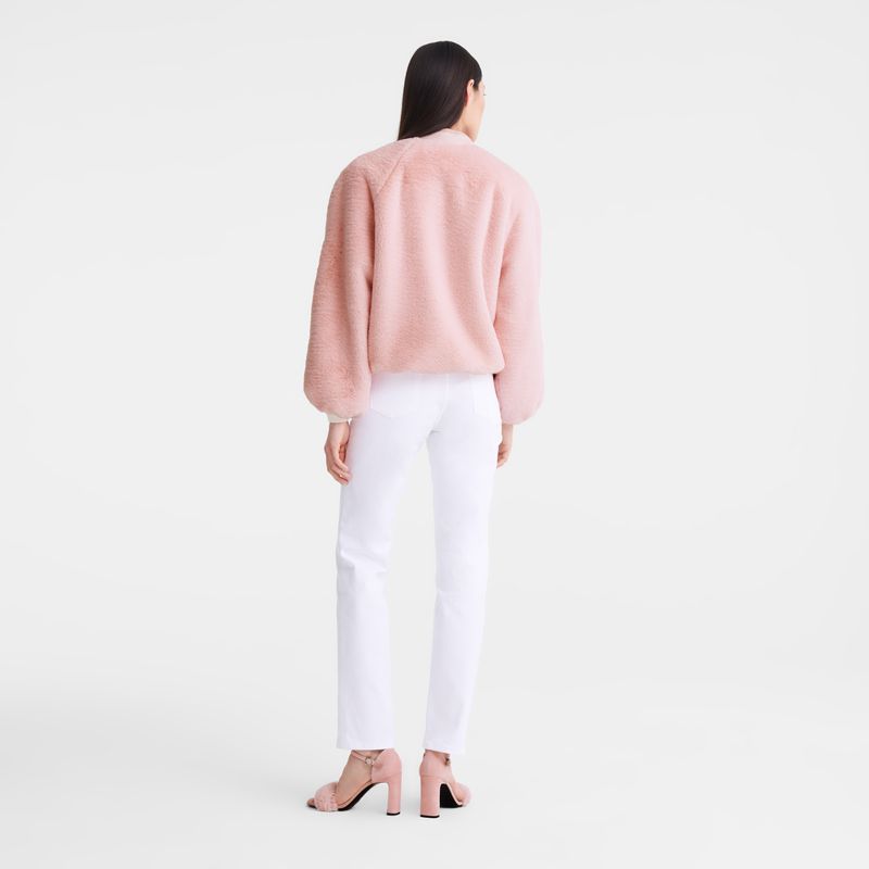 Rose Longchamp Faux Fur Women Jacket | Ksa-975GNMQUS